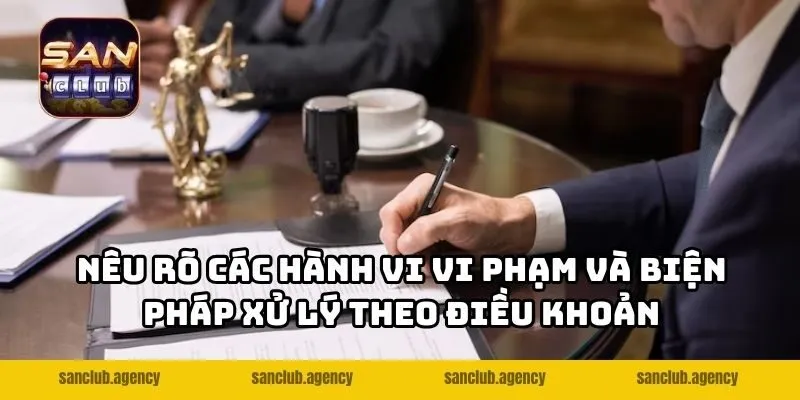 Nêu rõ các hành vi vi phạm và biện pháp xử lý theo điều khoản